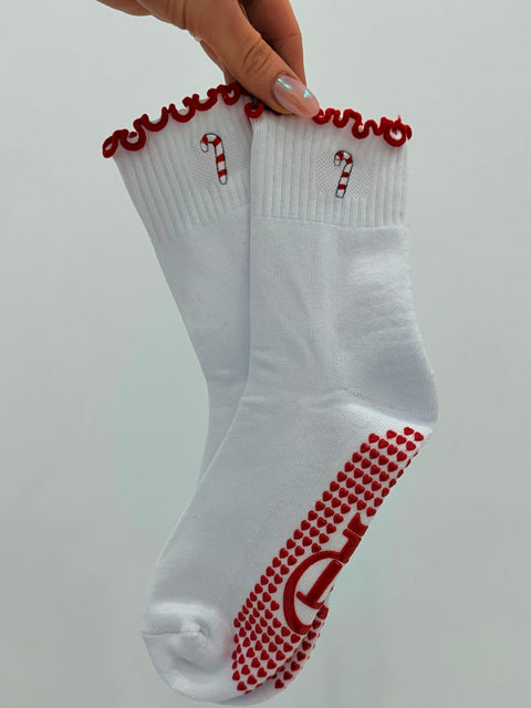 Pilates Grip Socks | Candy Cane
