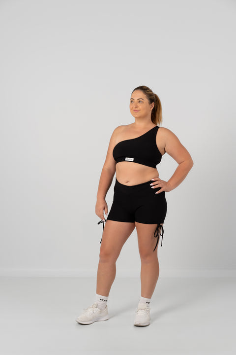 Ribbed Booty Shorts Black