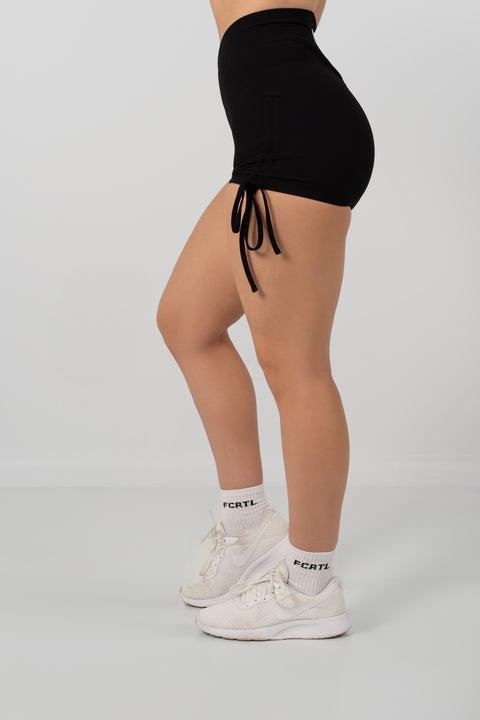 Ribbed Booty Shorts Black