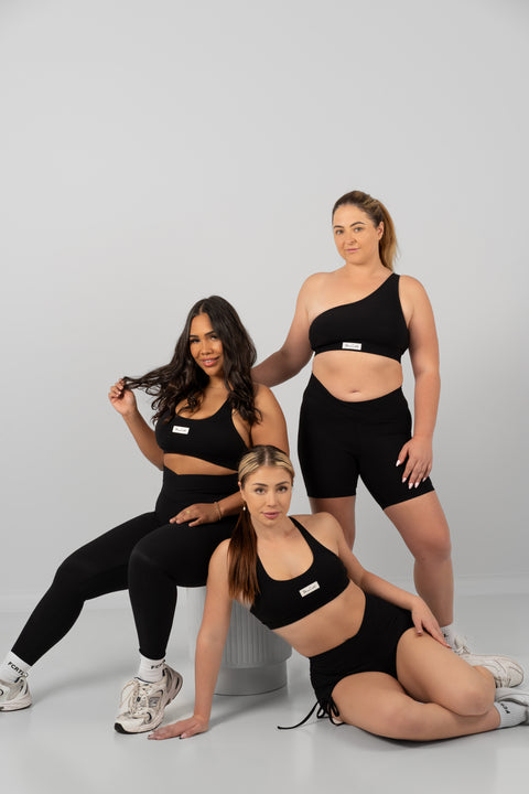 Ribbed Full Length Tights Black