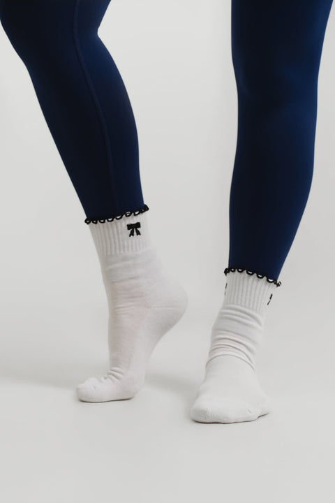 Crew Socks - Black Bow