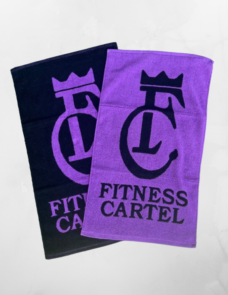 Fitness Cartel Gym Towels - Black on Purple