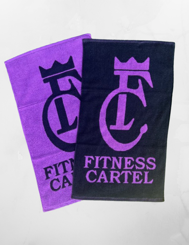 Fitness Cartel Gym Towels - Purple On Black
