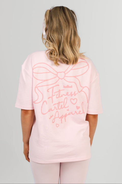 Over Size Tee - Pink Bow