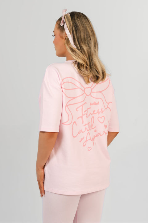 Over Size Tee - Pink Bow