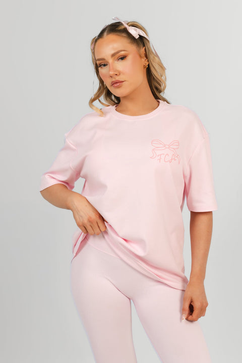 Over Size Tee - Pink Bow