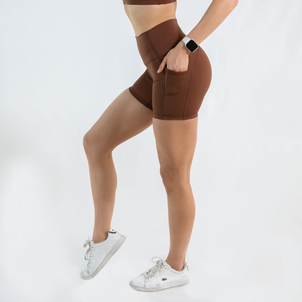 Pocket Bike Shorts Chocolate Fitness Cartel Apparel