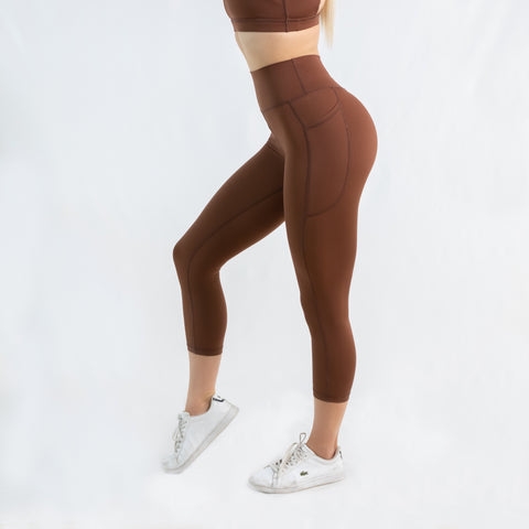7/8 Length Pocket Tights Chocolate
