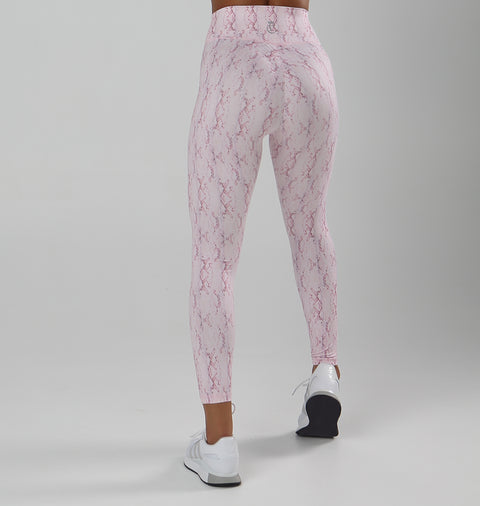 Full Length Scrunch Tights - Pink Snake