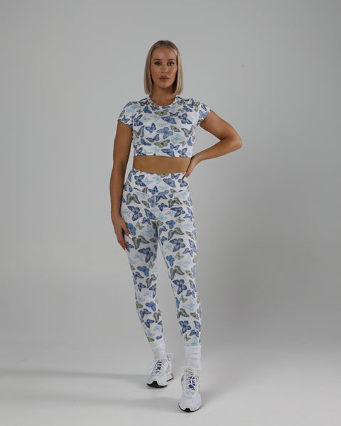 Full Length Scrunch Tights Light Butterfly