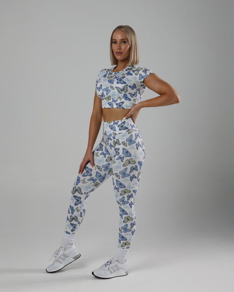 Full Length Scrunch Tights Light Butterfly