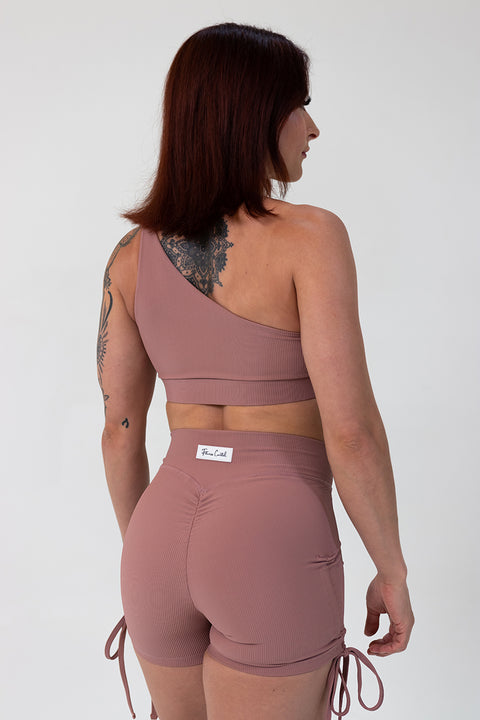 Ribbed Lulu Bra Light Brown