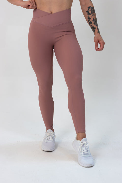 Ribbed Full Length Tights Light Brown